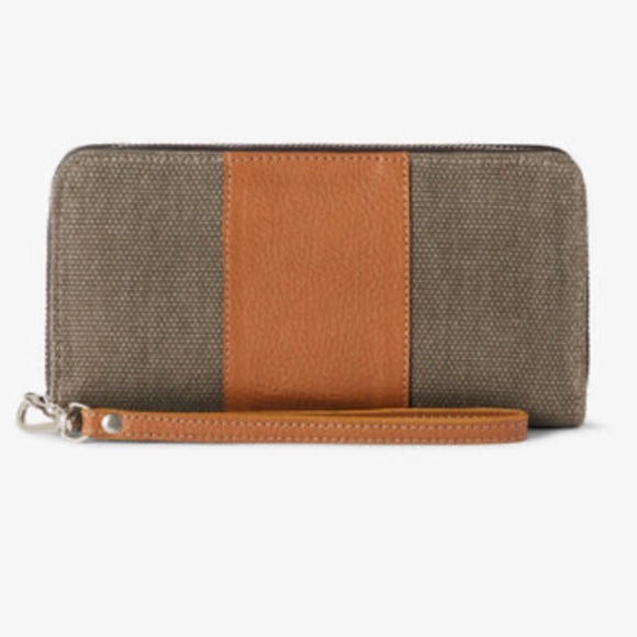 Oughton Paddock Wristlet Wallet Vintage Canvasn- NWT - Picture 7 of 9